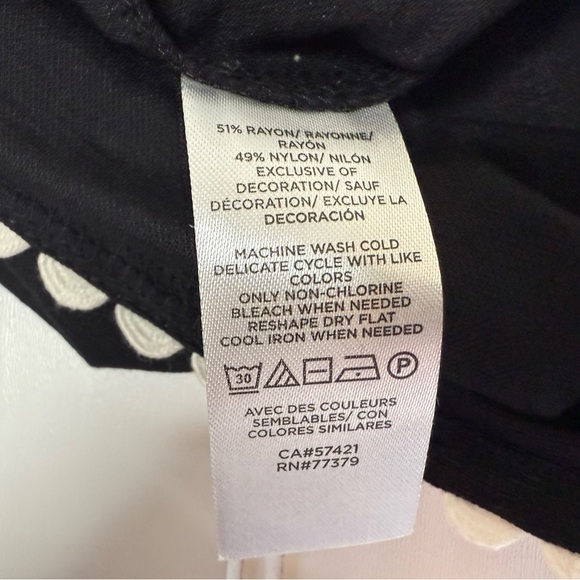 Ann Taylor Ric Rac Trim Peasant Top Black White Womens Pullover Medium NEW 1013 - Picture 4 of 4